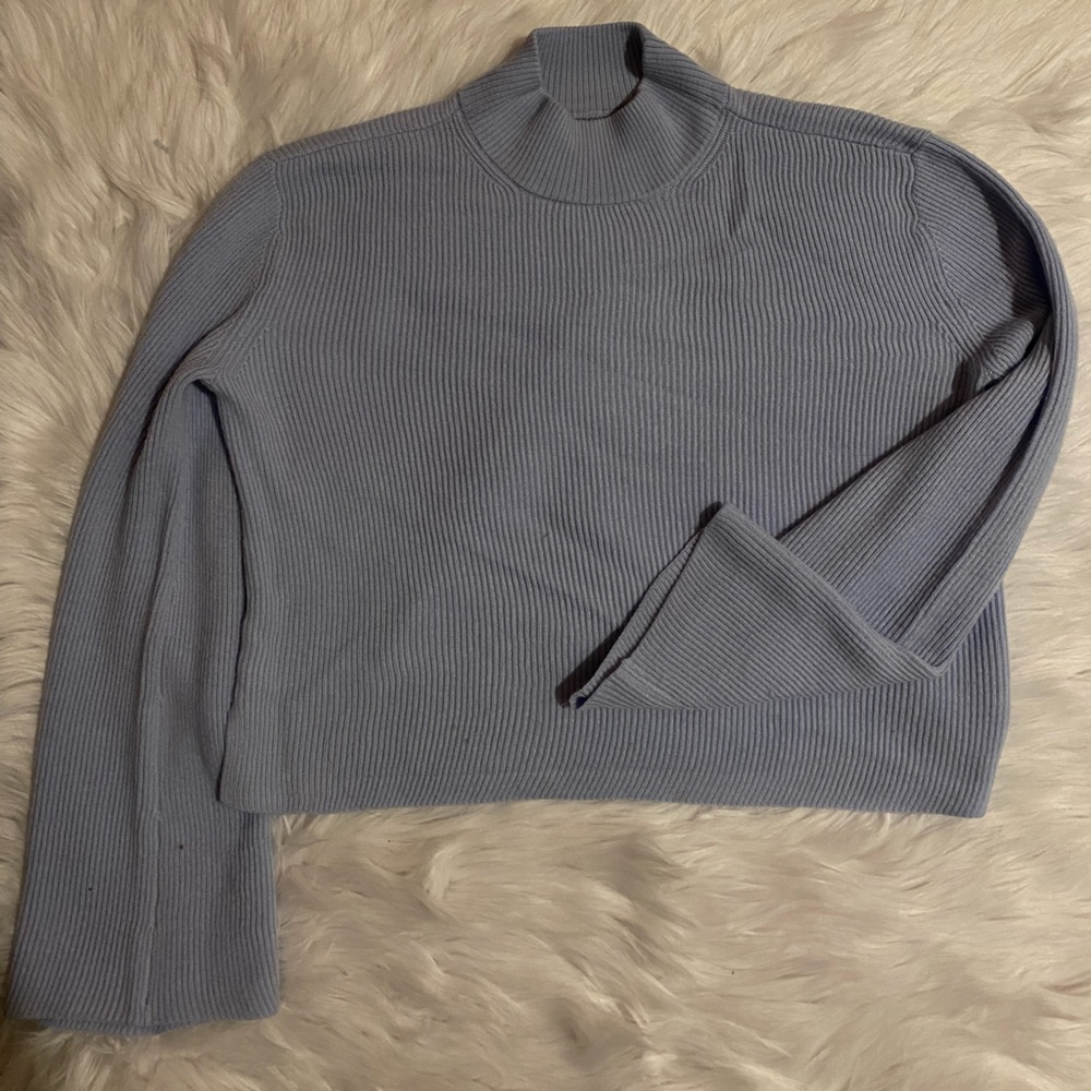 Frank&Oak mock neck baby blue sweater